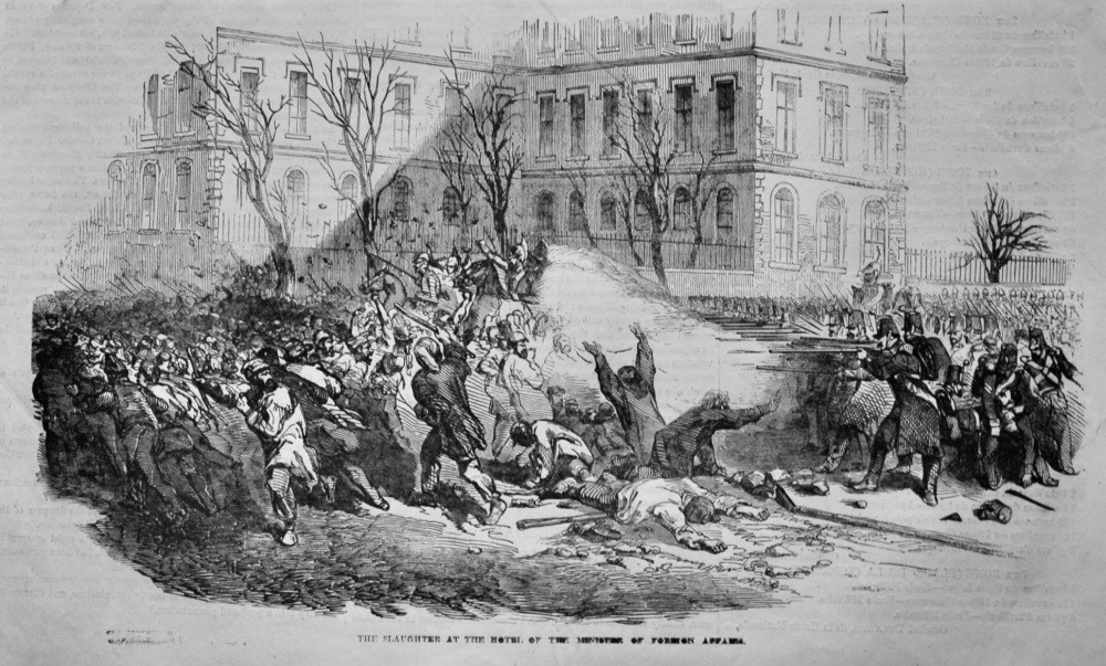The Slaughter at the Hotel of the Minister of Foreign Affairs.  (French Revolution)  1848.