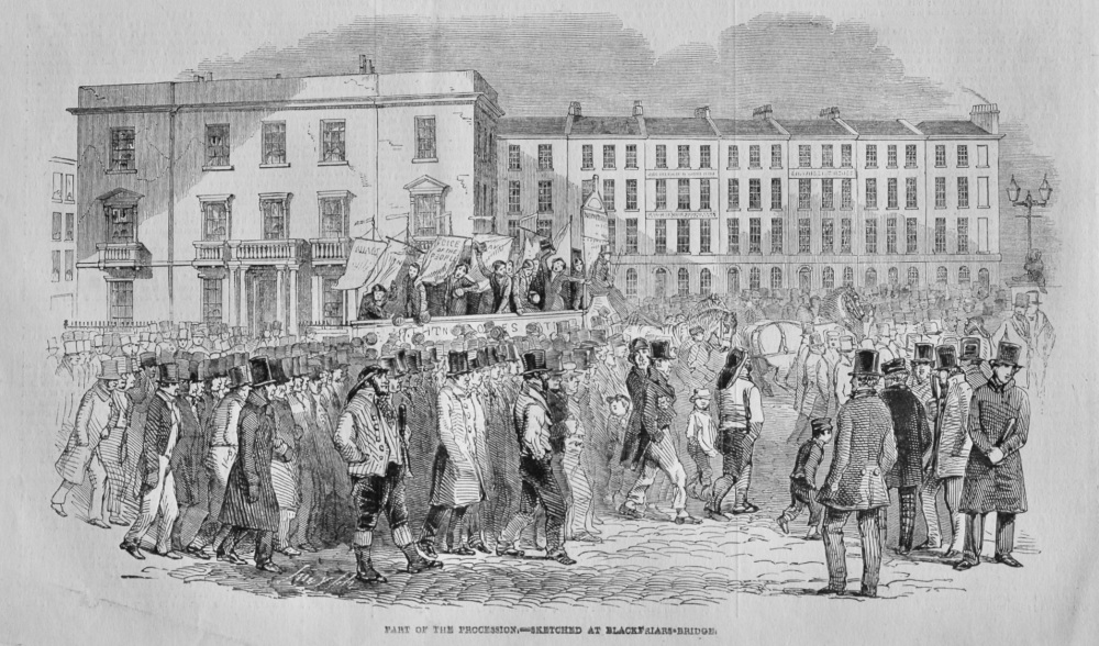 The Chartist Convention. : Part of the Procession.- Sketched at Blackfriars