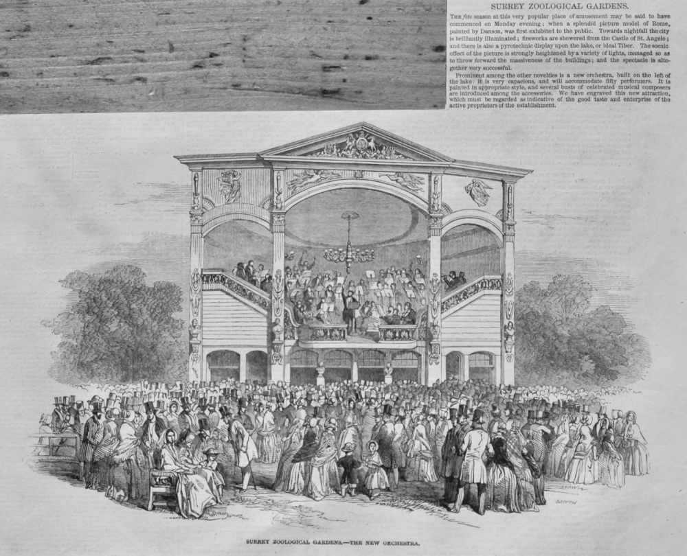 Surrey Zoological Gardens.- The New Orchestra.  1848.