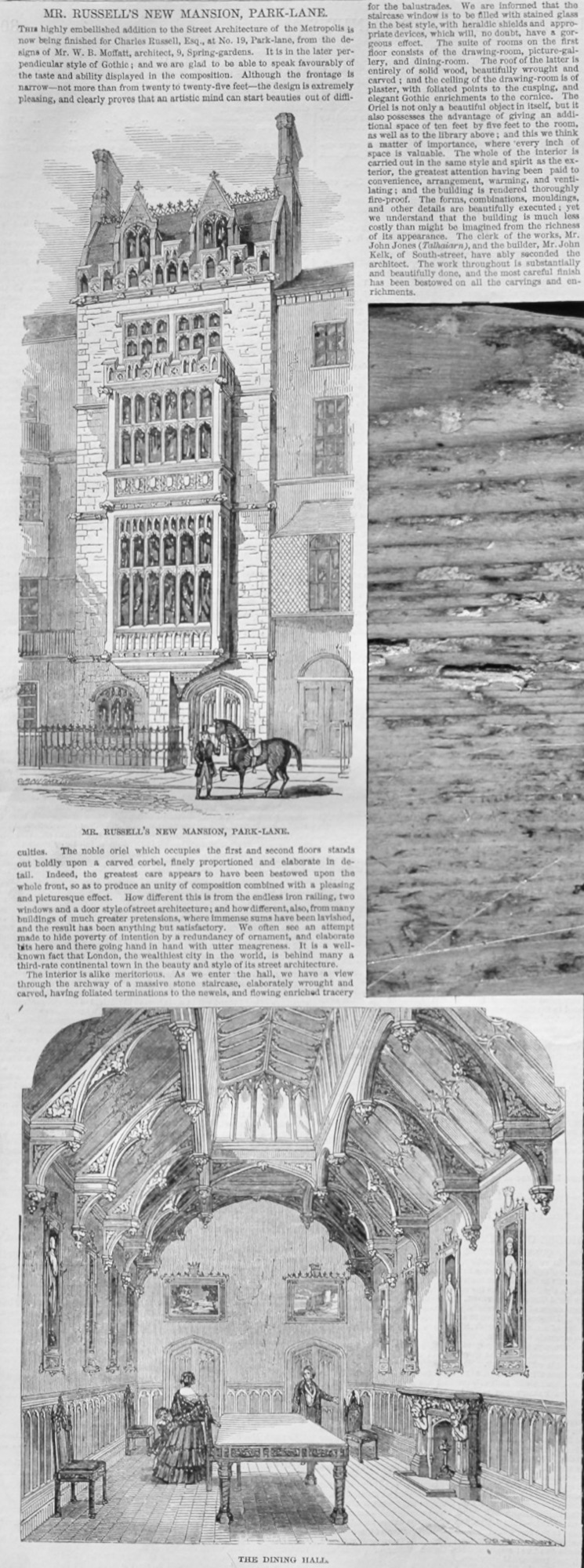 Mr. Russell's New Mansion, Park-Lane. London.  1848.