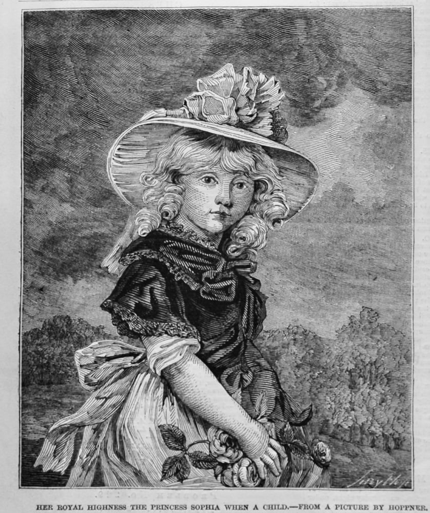 Her Royal Highness the Princess Sophia when a Child.- From a Picture by Hoppner.  