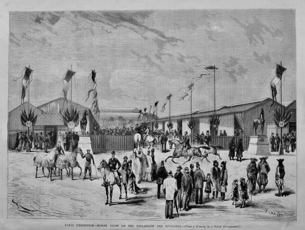 Paris Exhibition.- Horse show on the Esplanade Des Invalides. 1848.