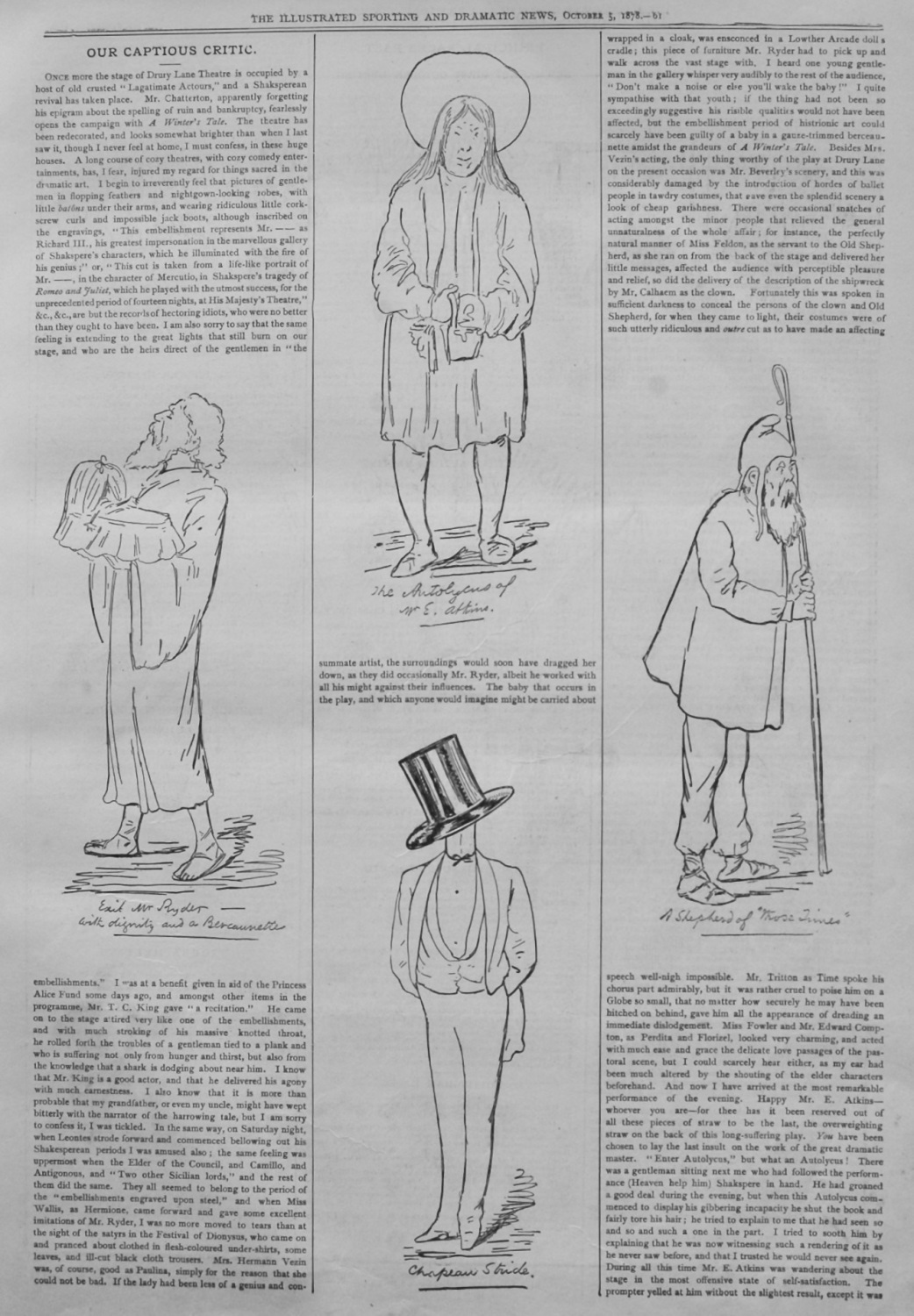 Our Captious Critic. October 5th, 1878.  