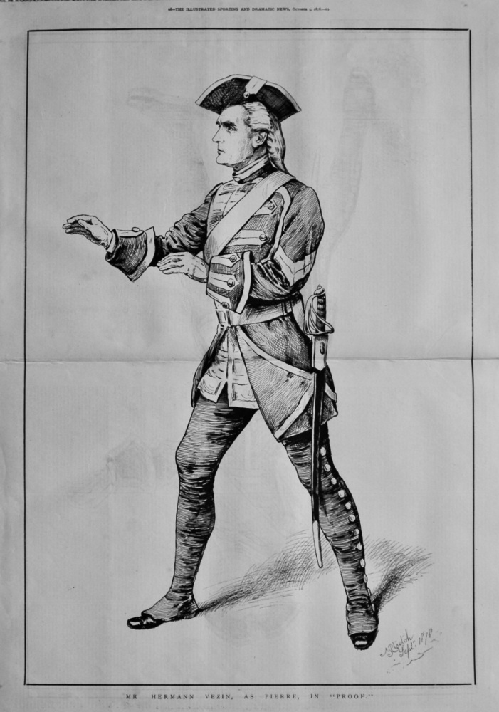 Mr. Hermann Vezin, as Pierre, in "Proof."  (Double Page)  1878.