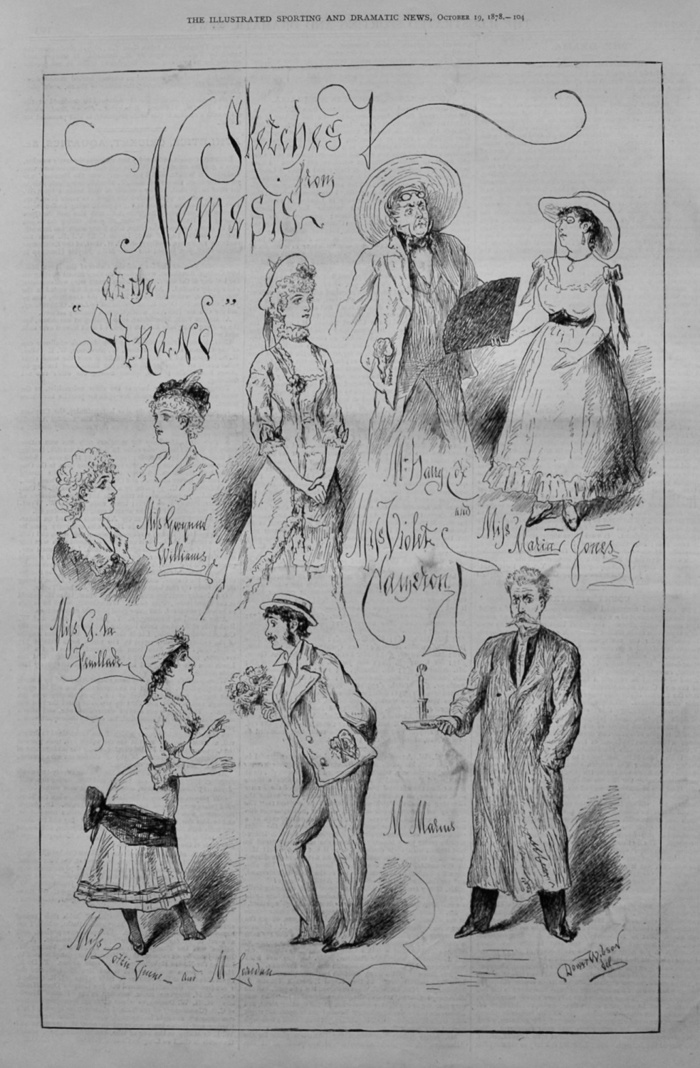 Sketches from Nemesis at the Strand.  1878.