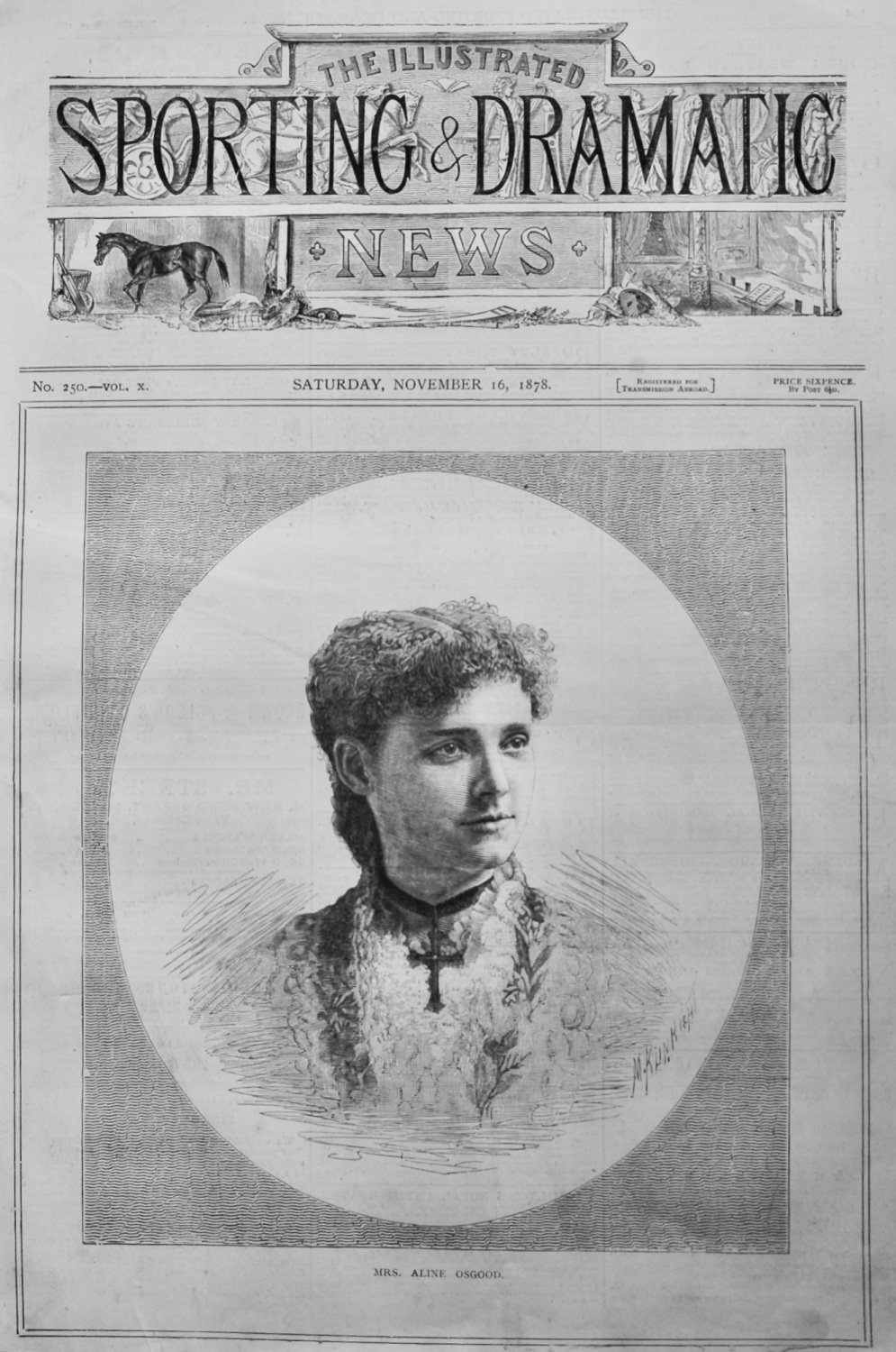 Mrs. Aline Osgood.  1878.