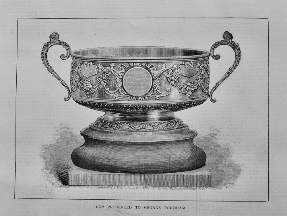 Cup Presented to George Fordham. (Jockey)  1878.