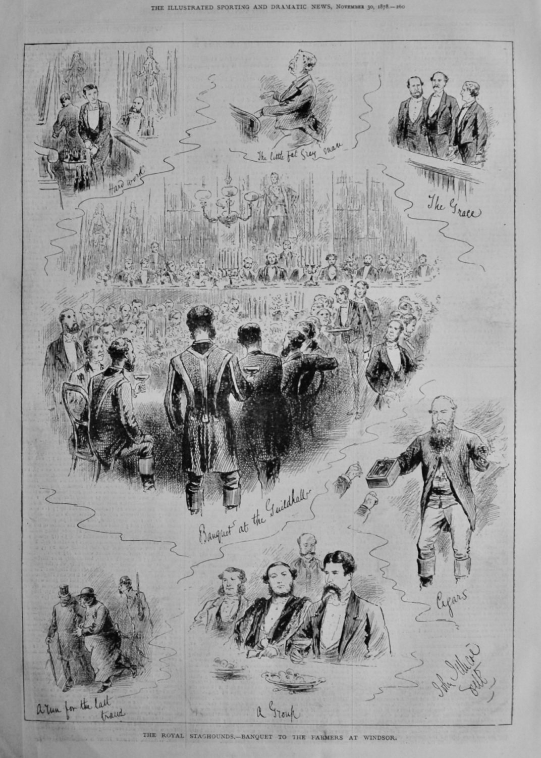 The Royal Staghounds.- Banquet to the Farmers at Windsor.  1878.