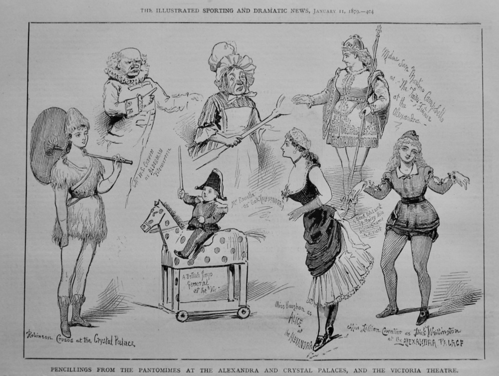 Pencillings from the Pantomimes at the Alexandra and Crystal Palaces, and the Victoria Theatre.  1879.