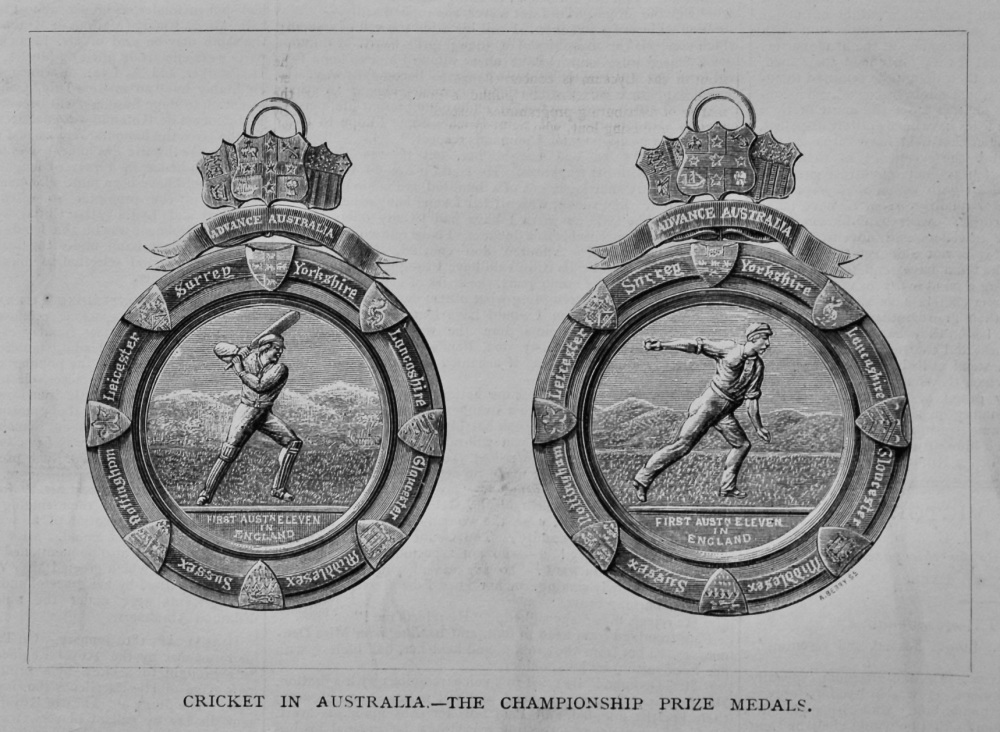 Cricket in Australia.- The Championship Prize Medals.  1879.
