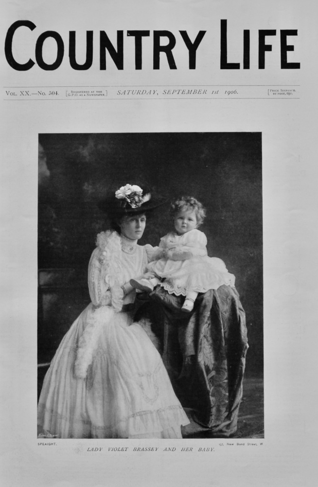 Lady Violet Brassey and Her Baby.  1906.