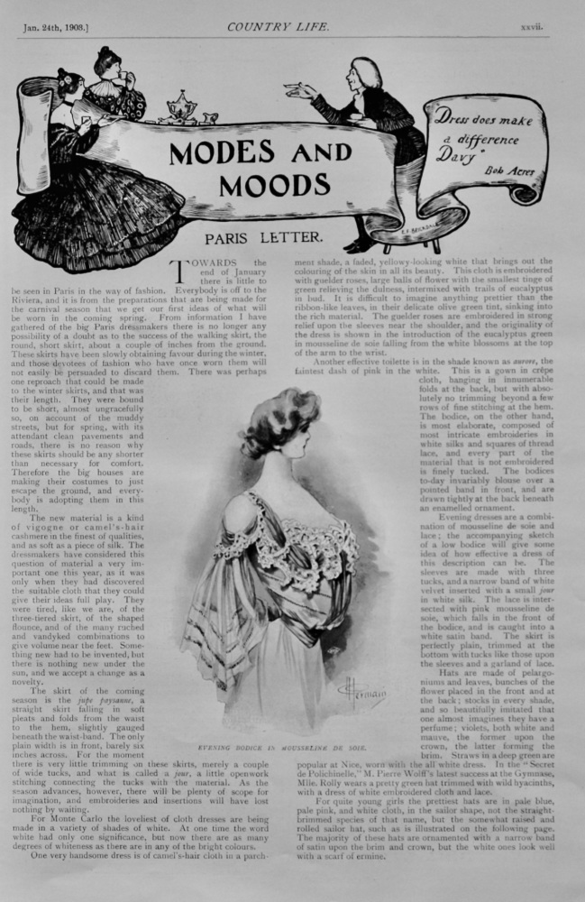 Modes and Moods : Paris Letter. (Country Life)  1903.
