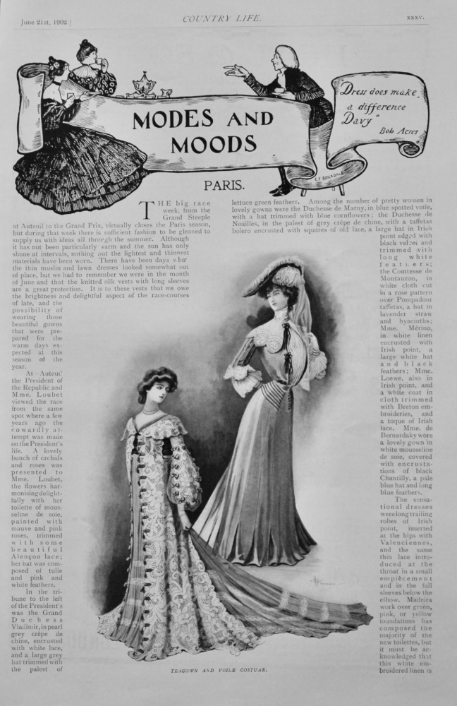 Modes and Moods : Paris.  (Country Life)  1902.