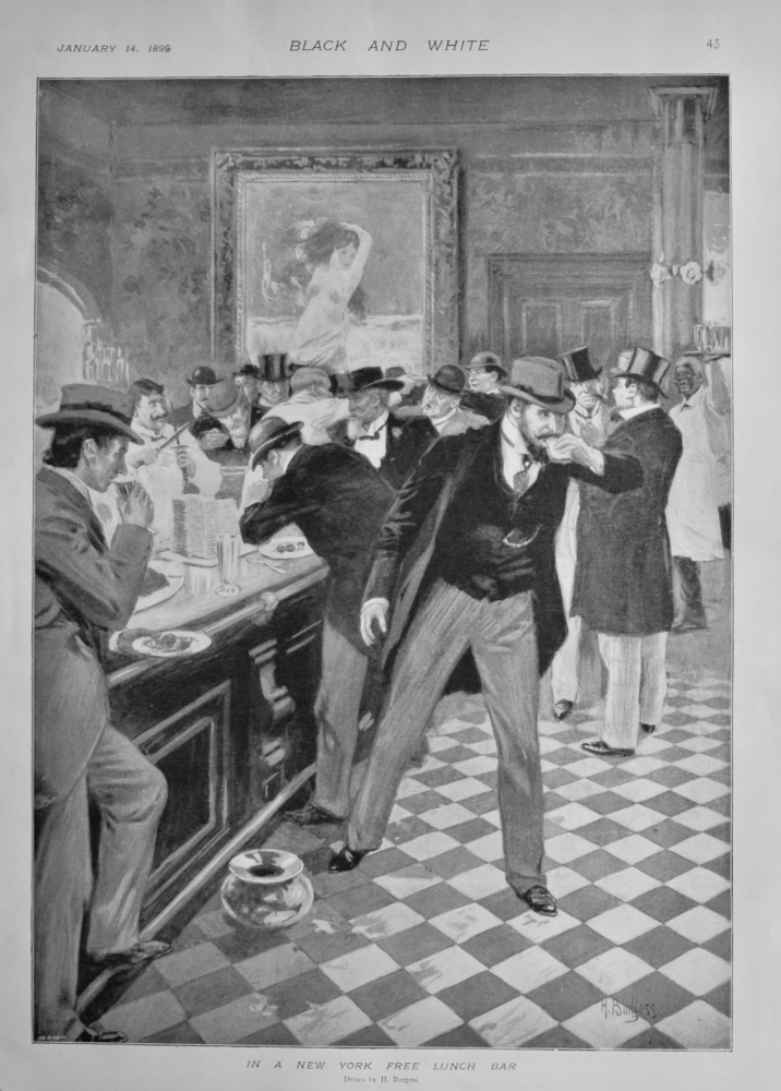 In a New York Free Lunch Bar.  1899.