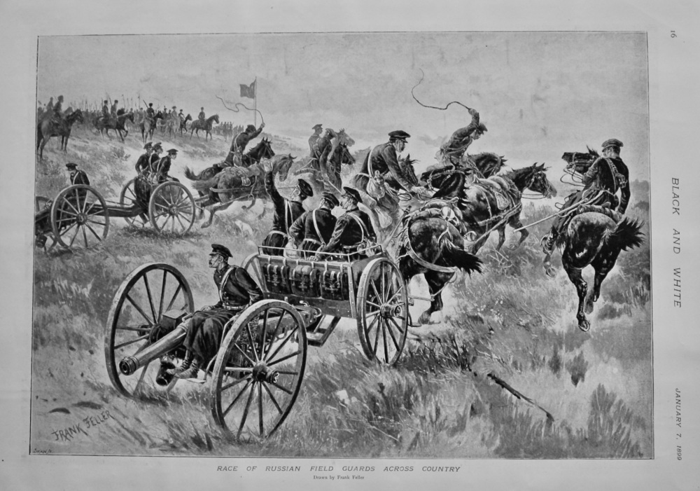 Race of Russian Field Guards Across Country.  1899.