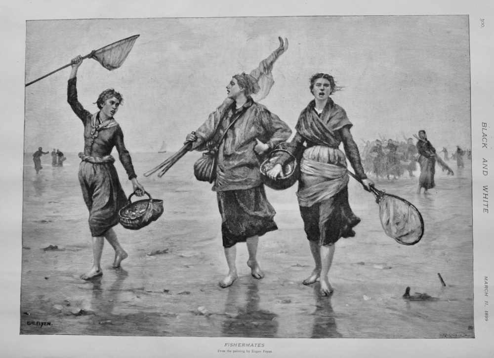 Fishermates. 1899. (From the painting by Eugen Feyen.)
