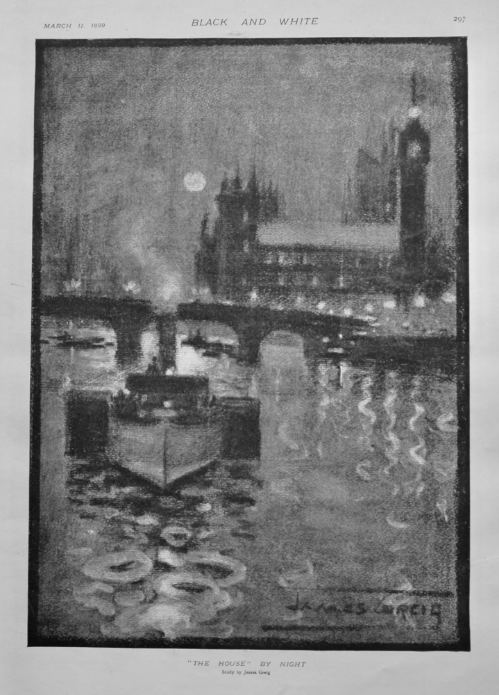 "The House" by Night . (A Study by the Artist James Greig.)  1899.