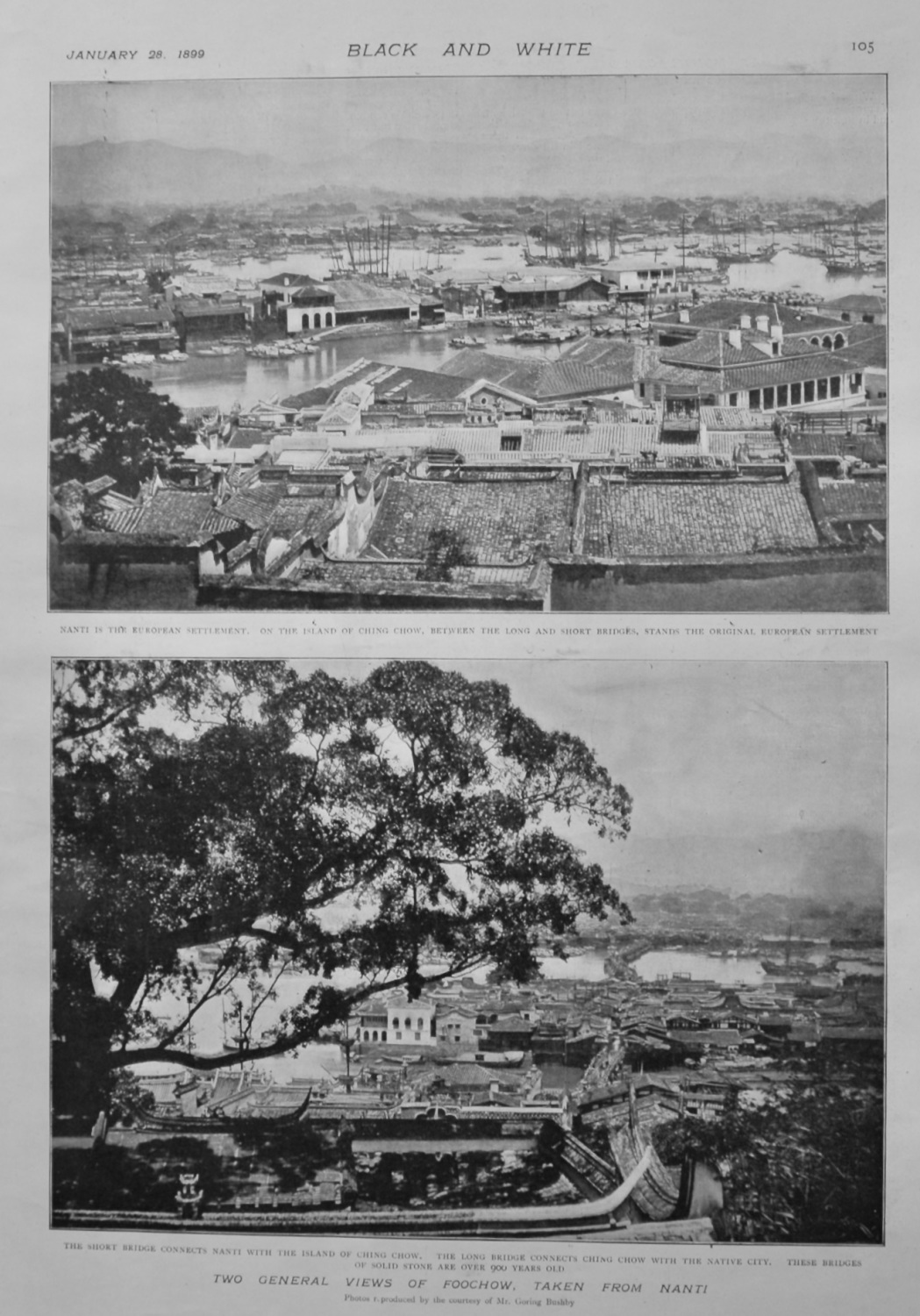 Two General Views of Foochow, taken from Nanti.  1899.