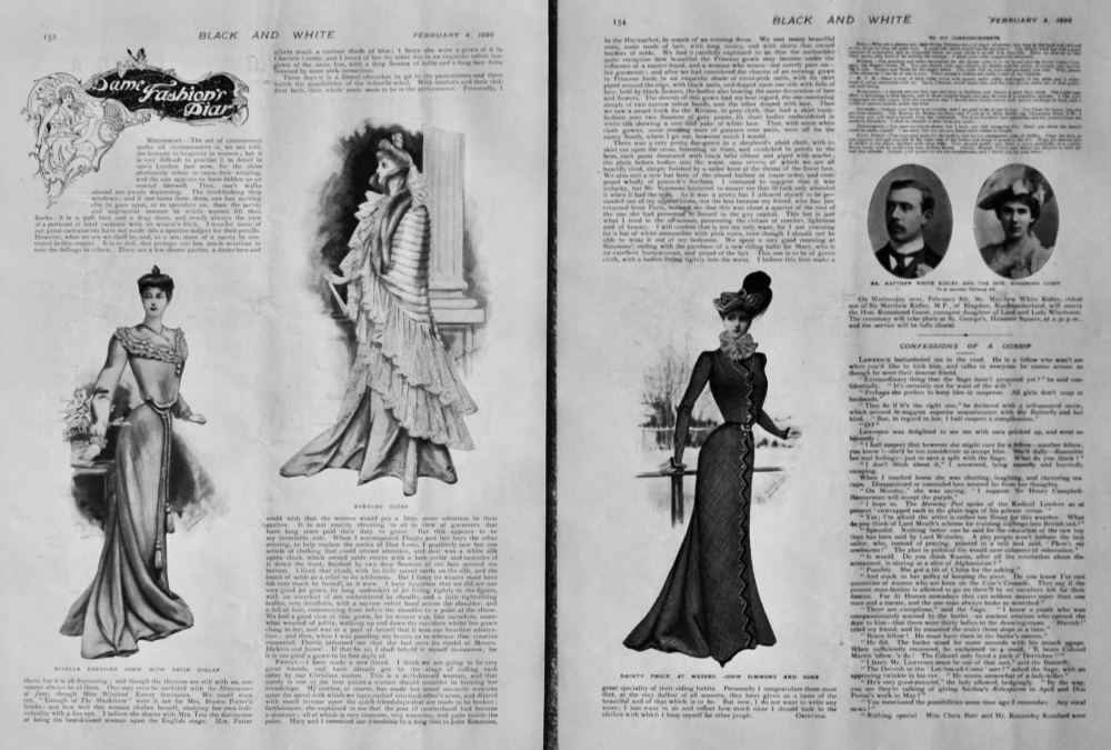 Dame Fashion's Diary. February 4th. 1899.