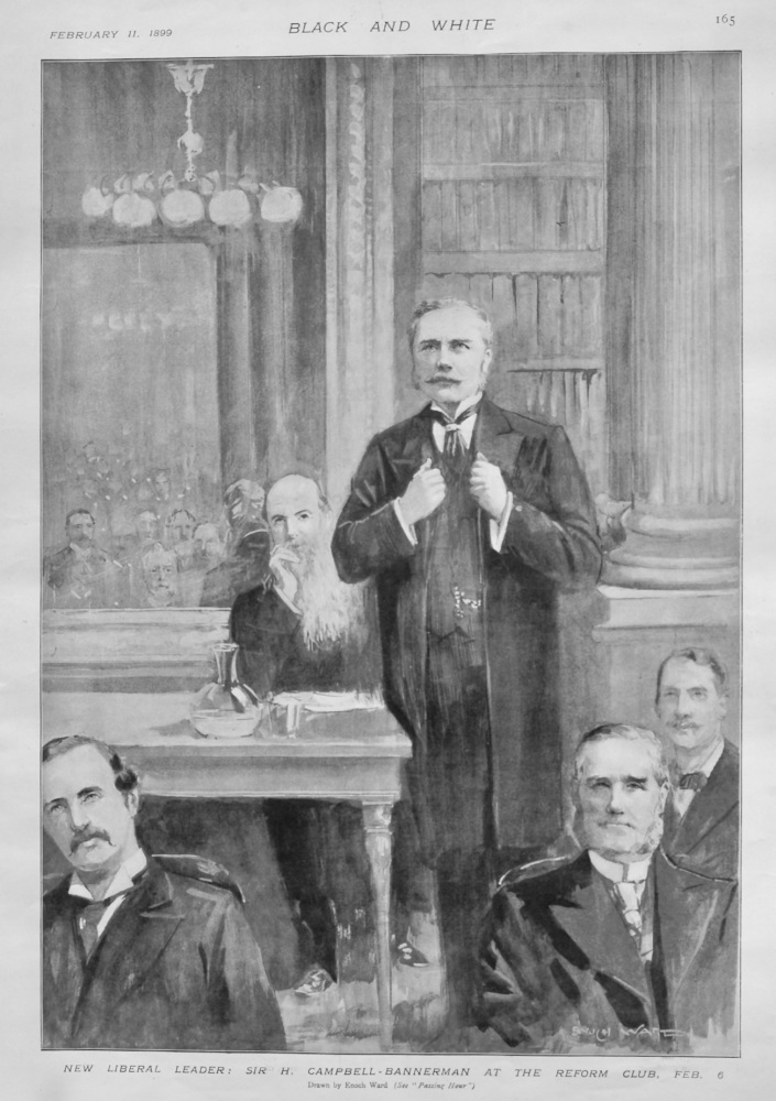 New Liberal Leader :  Sir H. Campbell-Bannerman at the Reform Club, February 6th, 1899.