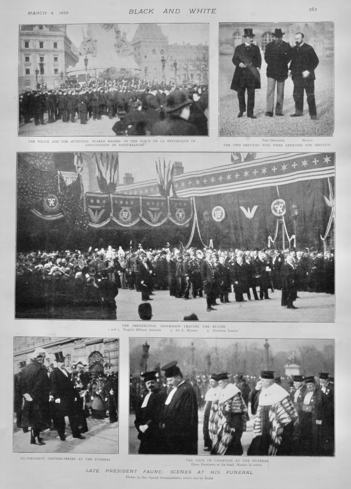 Late President Faure :  Scenes at His Funeral.  1899.