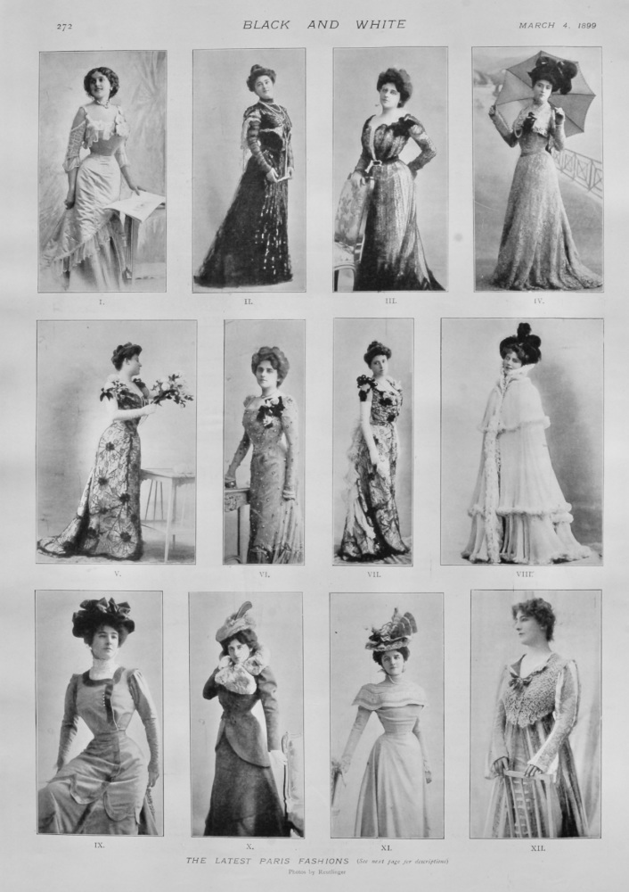 The Latest Paris Fashions.  1899.