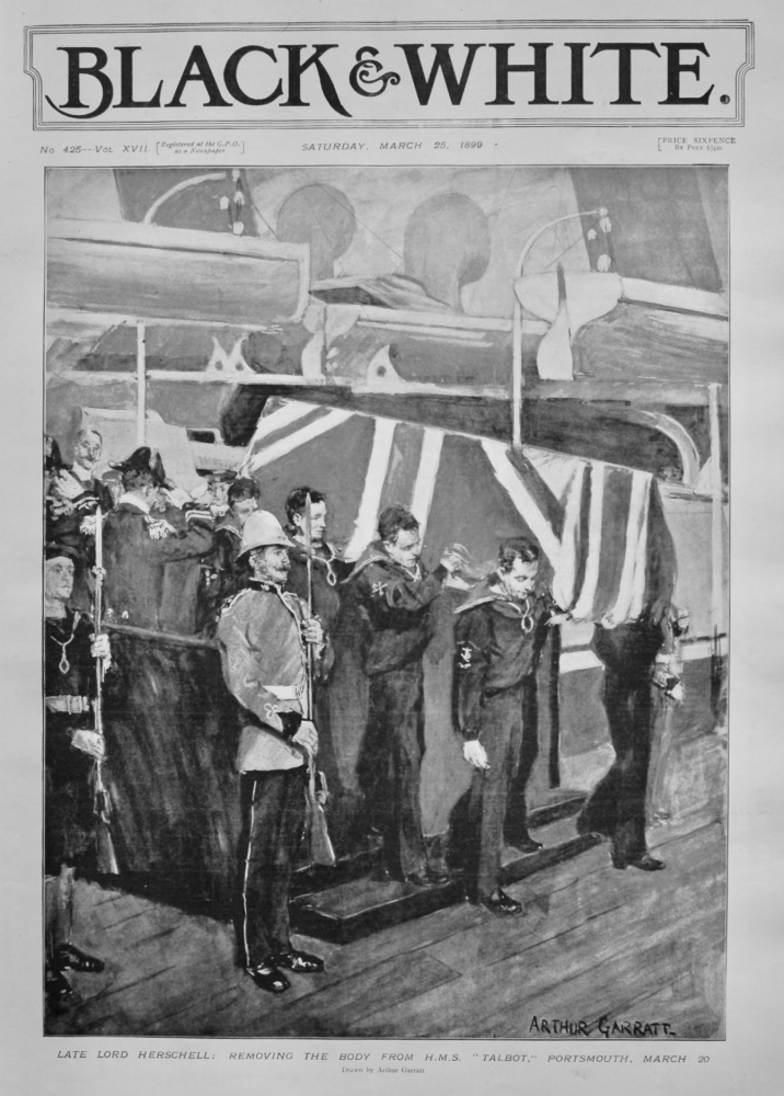 Late Lord Herschell :  Removing the Body from H.M.S. "Talbot," Portsmouth, March 20th 1899.