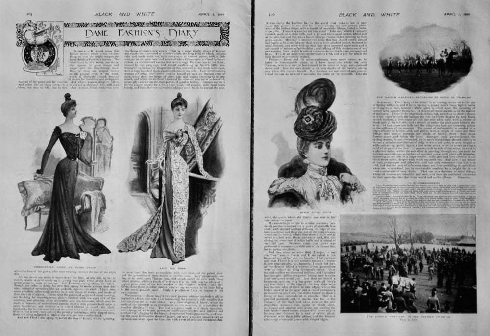 Dame Fashion's Diary.  April 1st. 1899.