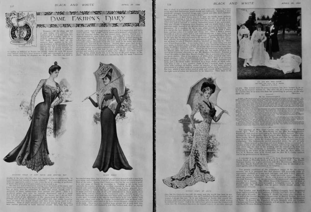 Dame Fashion's Diary.  April 29th. 1899.