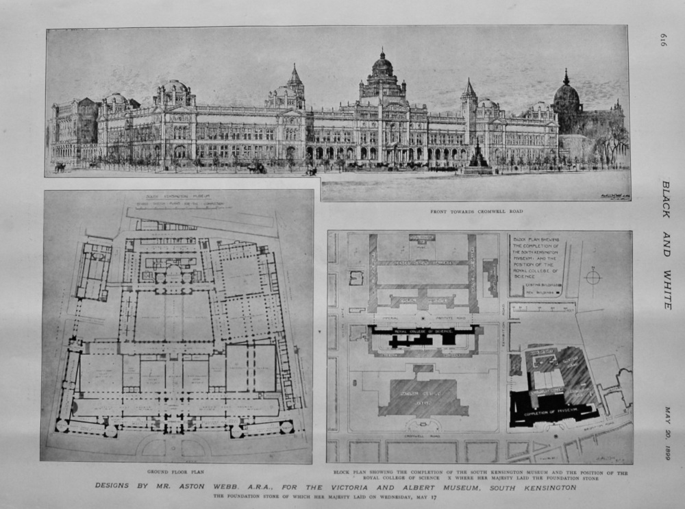 Designs by Mr. Aston Webb, A.R.A., for the Victoria and Albert Museum, Sout