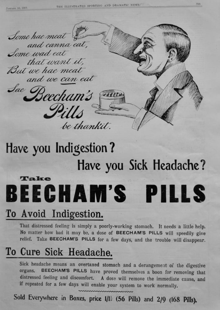 Beecham's Pills. 1903.