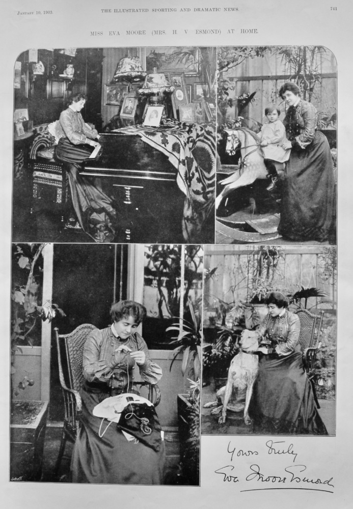 Miss Eve Moore (Mrs. H. V. Esmond) at Home.  1903.