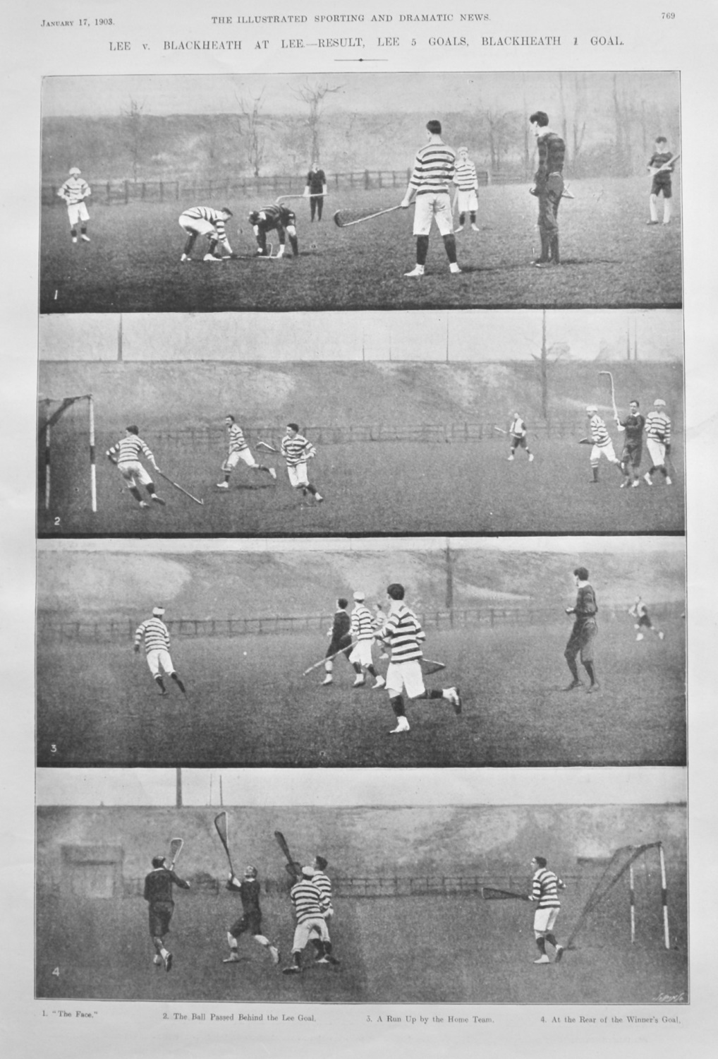 Lee v. Blackheath at Lee.- Result,  Lee 5 Goals, Blackheath 1 Goal.  1903.