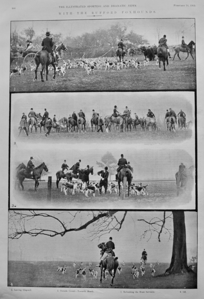 With the Rufford Foxhounds.  1903.