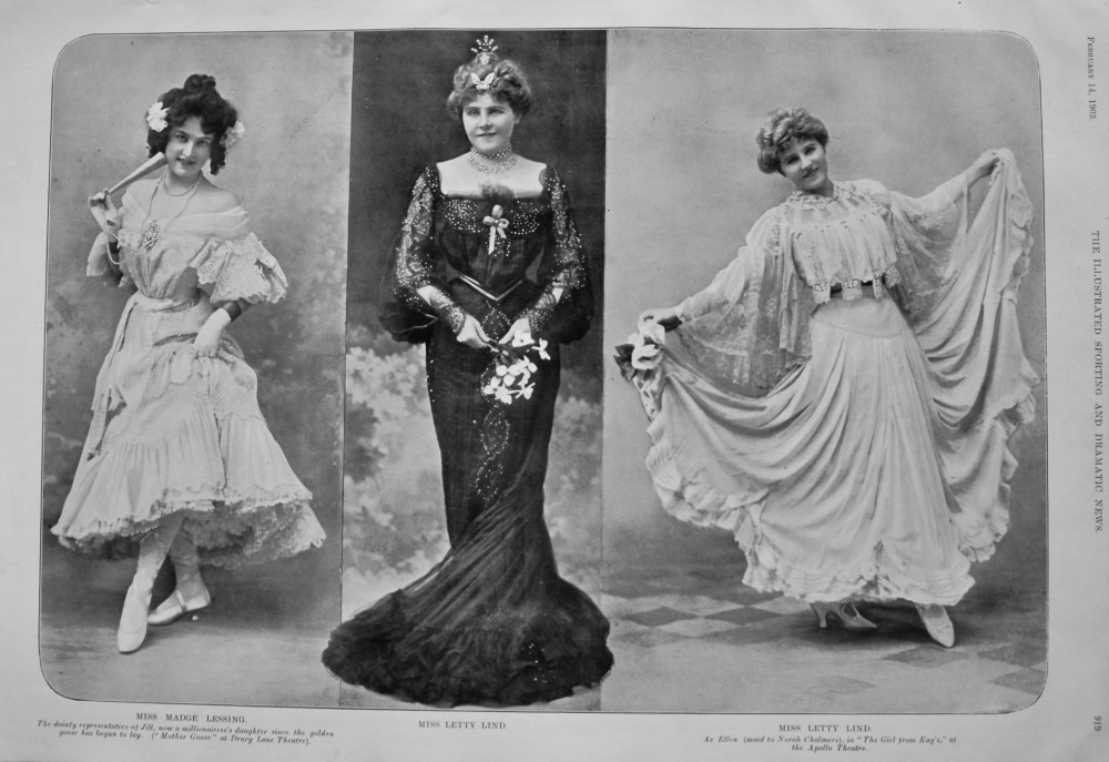 Miss Madge Lessing,  &   Miss Letty Lind. 1903.