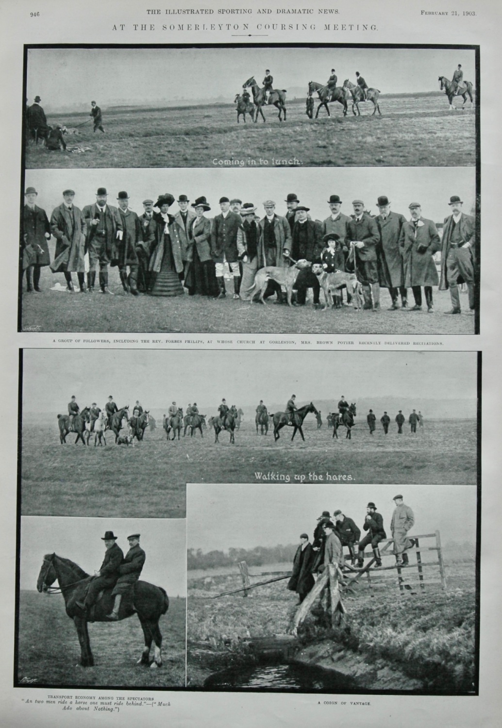 At the Somerleyton Coursing Meeting.  1903.