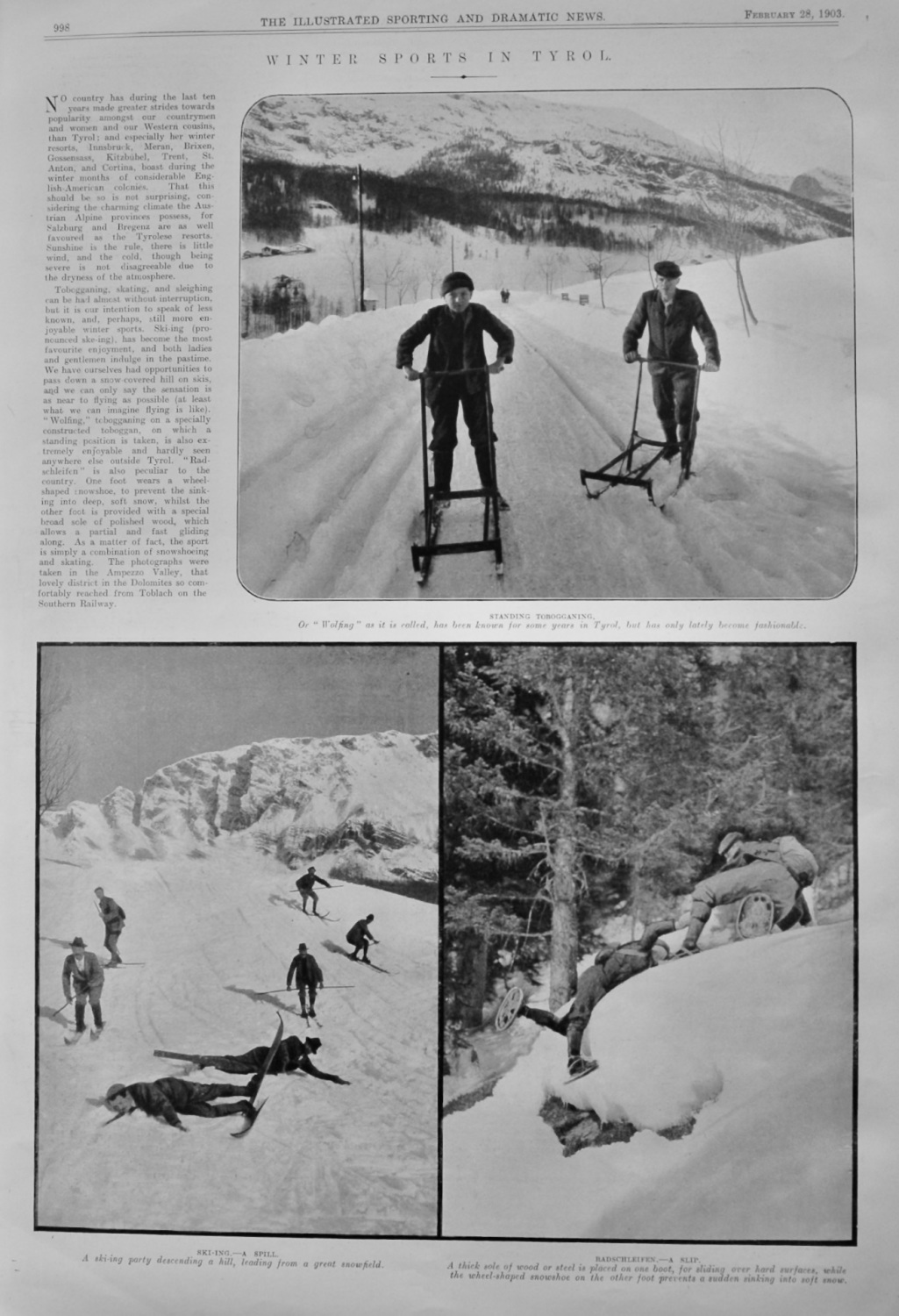 Winter Sports in Tyrol.  1903.