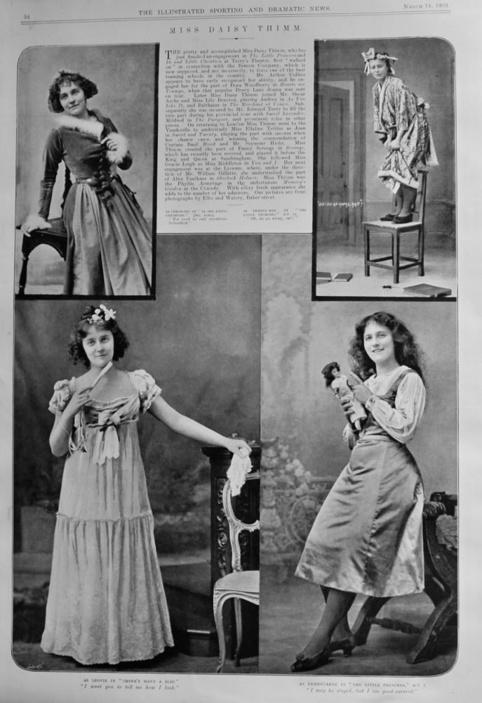 Miss Daisy Thimm. (Actress)   1903.