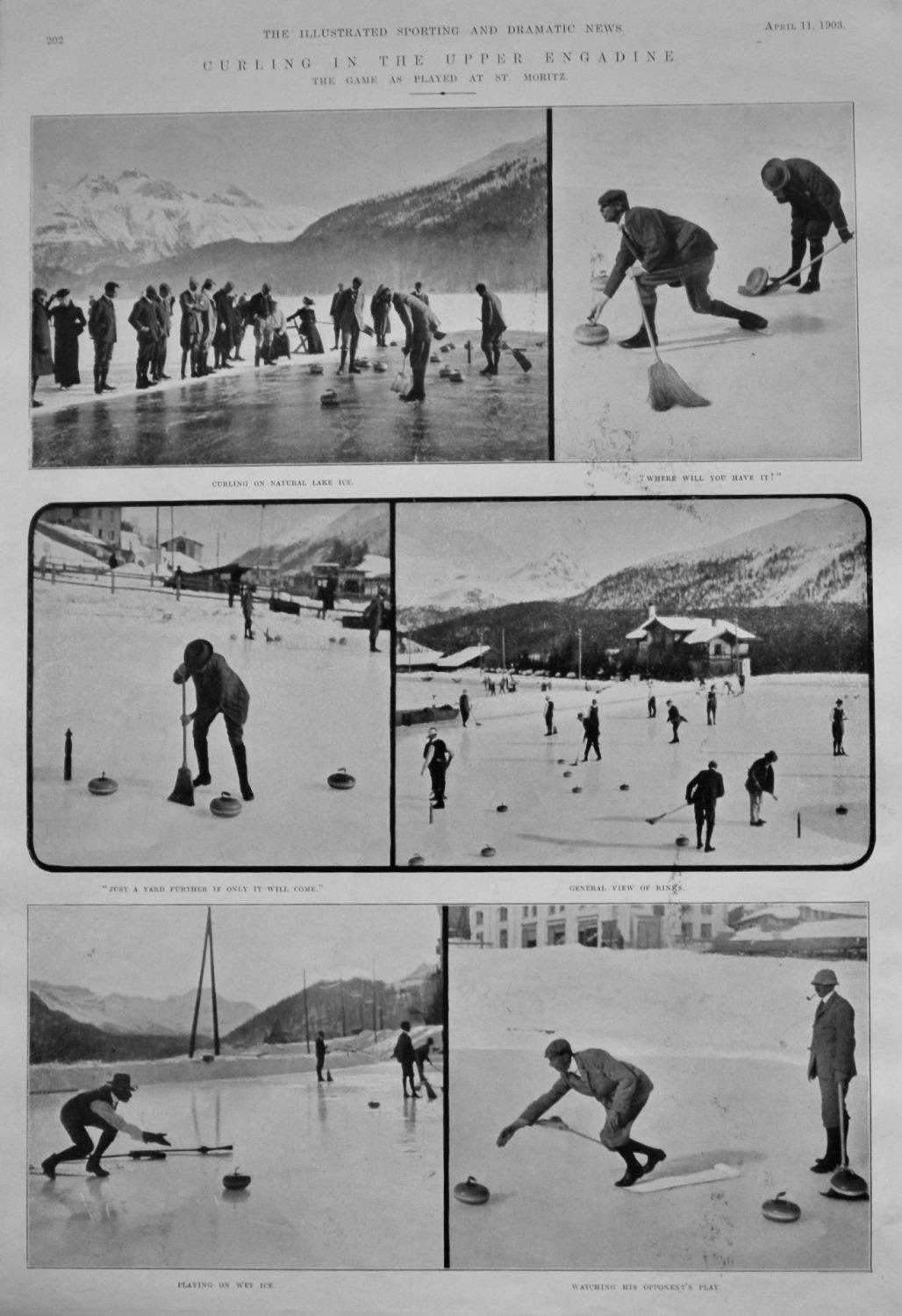 Curling in the Upper Engadine. : The Game as Played at St. Moritz.  1903.
