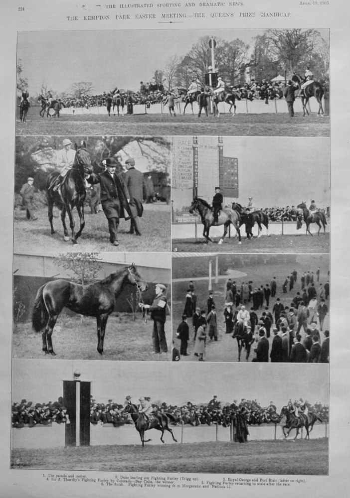 The Kempton Park Easter Meeting.- The Queen's Prize Handicap.  1903.