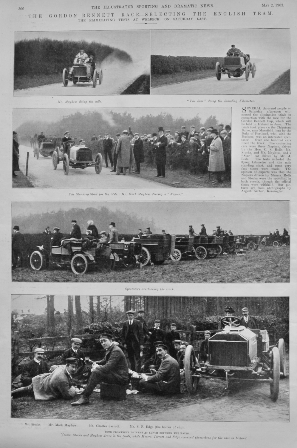 The Gordon Bennett Race.- Selecting the English Team. 1903.