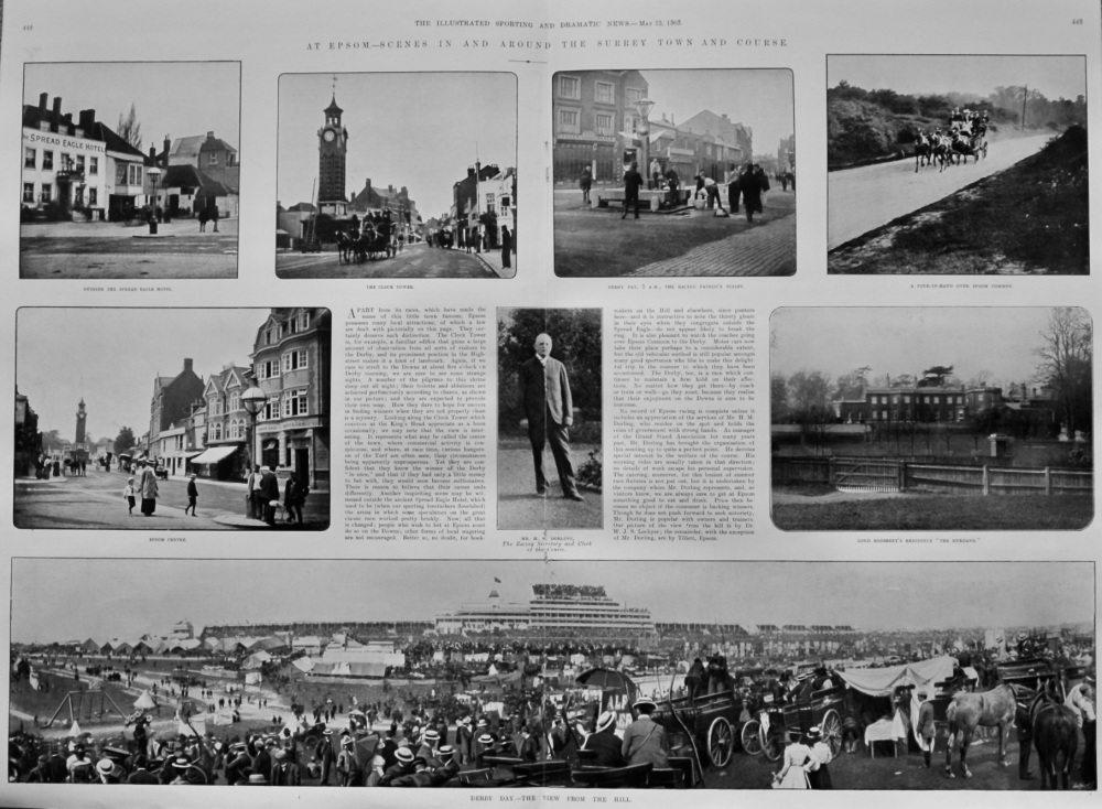 At Epsom.- Scenes in and Around the Surrey Town and Course. 1903.  