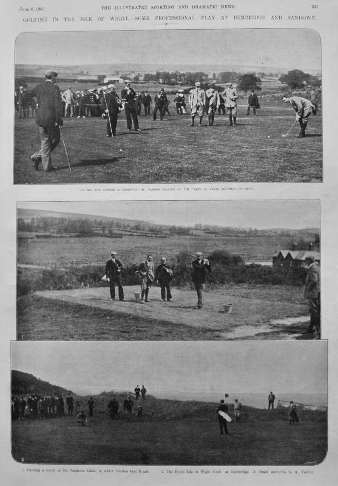 Golfing in the Isle of Wight.- Some Professional Play at Bembridge and Sandown.  1903.