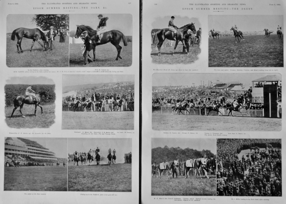 Epsom Summer Meeting.- The Oaks, & The Derby.  1903.