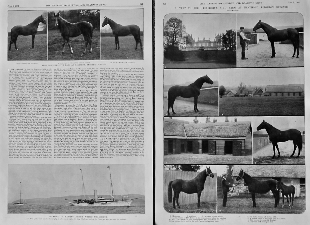 A Visit to Lord Rosebery's Stud Farm at Mentmore, Leighton Buzzard.  1903.