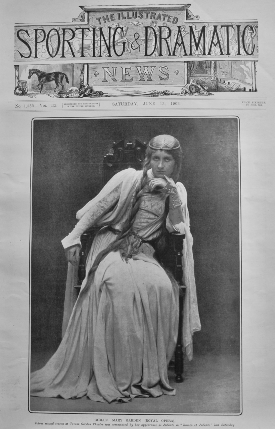 Mdlle. Mary Garden (Royal Opera), whose second season at Covent Garden Thea