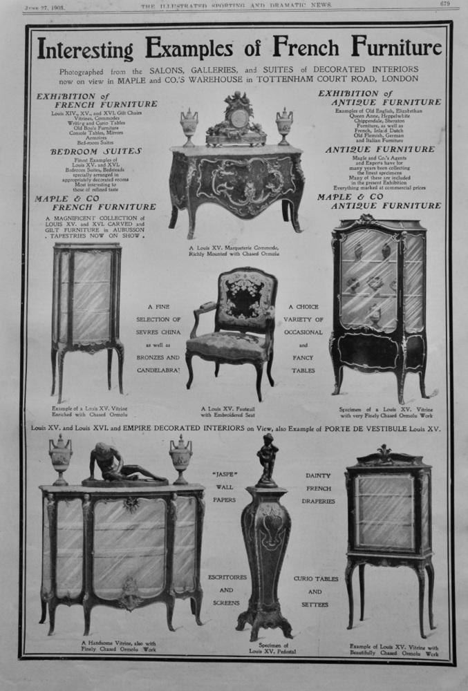 Maple & Co.  (Interesting Examples of French Furniture)  1903.