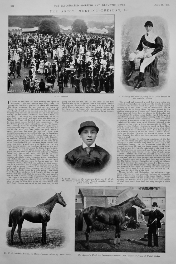 The Ascot Meeting.- Tuesday, & c.  1903.