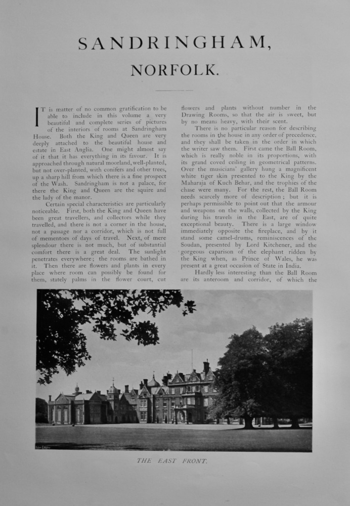 Sandringham, Norfolk.  1904.