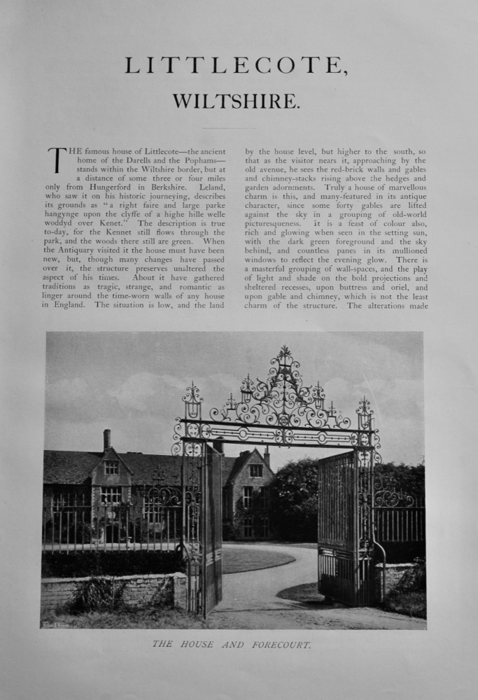 Littlecote, Wiltshire.  1904.
